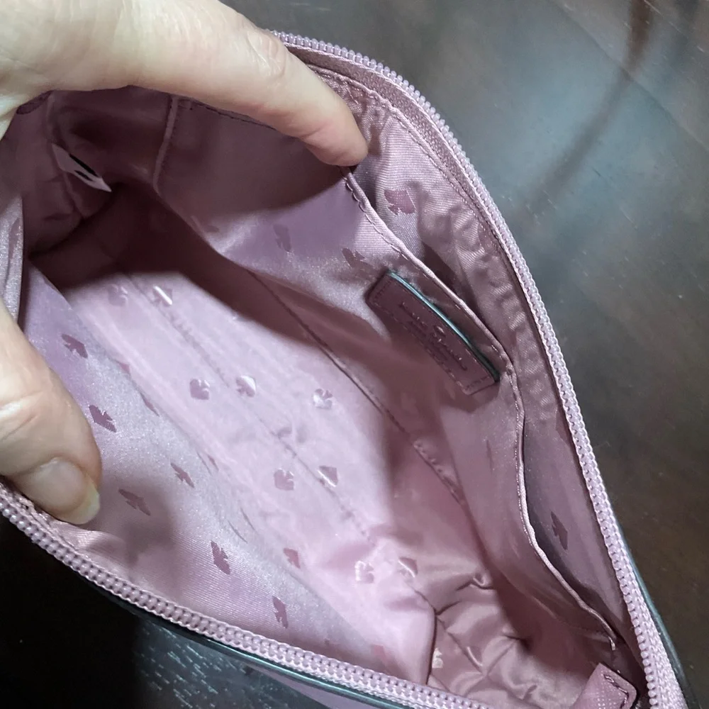 KATE SPADE NY RAMEY GRETA SAFFIANO LEATHER‎ GLITTER SMALL PINK PEONY CROSSBODY